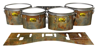 Pearl Championship Maple Tenor Drum Slips (Old) - Rusted Metal (Themed)