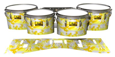Pearl Championship Maple Tenor Drum Slips (Old) - Solar Blizzard Traditional Camouflage (Yellow)