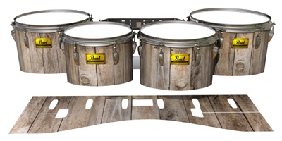 Pearl Championship Maple Tenor Drum Slips (Old) - Vertical Planks (Themed)