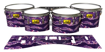 Pearl Championship Maple Tenor Drum Slips (Old) - Violet Voltage Tiger Camouflage (Purple)