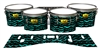 Pearl Championship Maple Tenor Drum Slips (Old) - Wave Brush Strokes Aqua and Black (Blue) (Green)