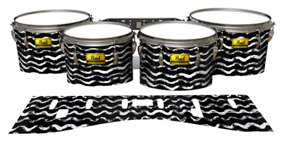 Pearl Championship Maple Tenor Drum Slips (Old) - Wave Brush Strokes Black and White (Neutral)