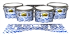 Pearl Championship Maple Tenor Drum Slips (Old) - Wave Brush Strokes Blue and White (Blue)