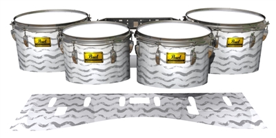 Pearl Championship Maple Tenor Drum Slips (Old) - Wave Brush Strokes Grey and White (Neutral)