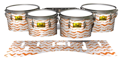 Pearl Championship Maple Tenor Drum Slips (Old) - Wave Brush Strokes Orange and White (Orange)