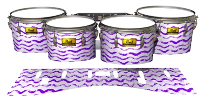 Pearl Championship Maple Tenor Drum Slips (Old) - Wave Brush Strokes Purple and White (Purple)