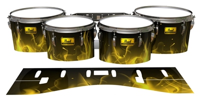 Pearl Championship Maple Tenor Drum Slips (Old) - Yellow Flames (Themed)