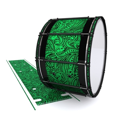 System Blue Professional Series Bass Drum Slip - Dark Green Paisley (Themed)