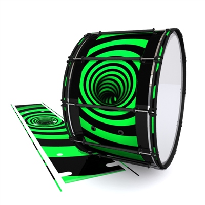 System Blue Professional Series Bass Drum Slip - Green Vortex Illusion (Themed)