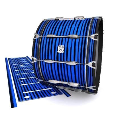 System Blue Professional Series Bass Drum Slip - Lateral Brush Strokes Blue and Black (Blue)