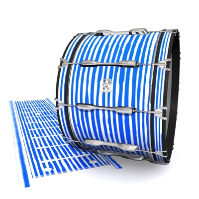 System Blue Professional Series Bass Drum Slip - Lateral Brush Strokes Blue and White (Blue)