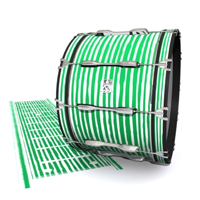 System Blue Professional Series Bass Drum Slip - Lateral Brush Strokes Green and White (Green)