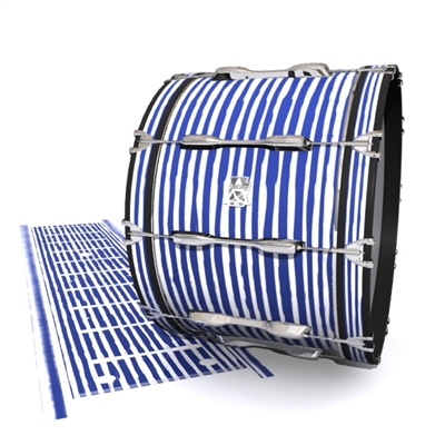 System Blue Professional Series Bass Drum Slip - Lateral Brush Strokes Navy Blue and White (Blue)