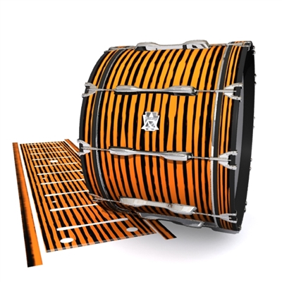 System Blue Professional Series Bass Drum Slip - Lateral Brush Strokes Orange and Black (Orange)