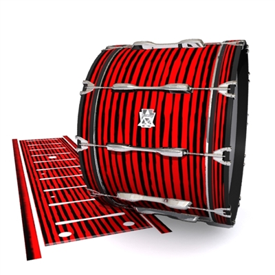 System Blue Professional Series Bass Drum Slip - Lateral Brush Strokes Red and Black (Red)