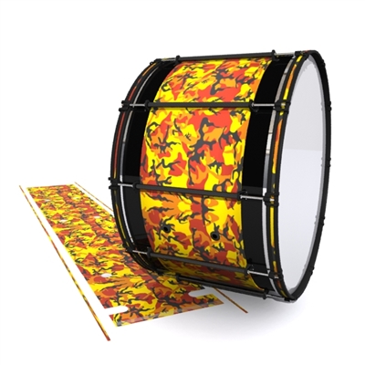 System Blue Professional Series Bass Drum Slip - November Fall Traditional Camouflage (Red) (Yellow)