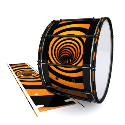 System Blue Professional Series Bass Drum Slip - Orange Vortex Illusion (Themed)2