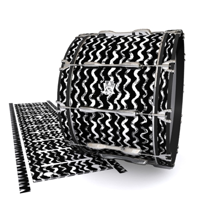 System Blue Professional Series Bass Drum Slip - Wave Brush Strokes Black and White (Neutral)