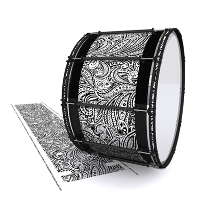 System Blue Professional Series Bass Drum Slip - White Paisley (Themed)