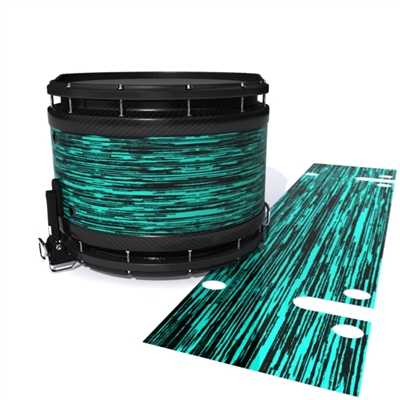 System Blue Professional Series Snare Drum Slip - Chaos Brush Strokes Aqua and Black (Green) (Blue)