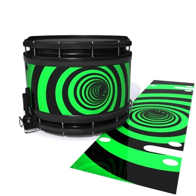 System Blue Professional Series Snare Drum Slip - Green Vortex Illusion (Themed)