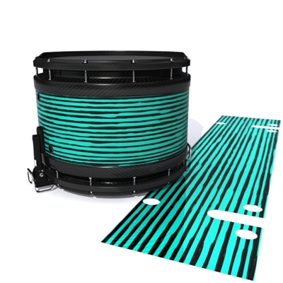 System Blue Professional Series Snare Drum Slip - Lateral Brush Strokes Aqua and Black (Green) (Blue)