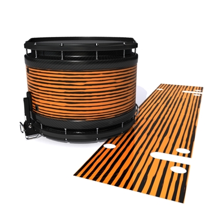 System Blue Professional Series Snare Drum Slip - Lateral Brush Strokes Orange and Black (Orange)