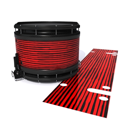 System Blue Professional Series Snare Drum Slip - Lateral Brush Strokes Red and Black (Red)