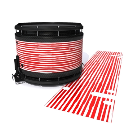 System Blue Professional Series Snare Drum Slip - Lateral Brush Strokes Red and White (Red)