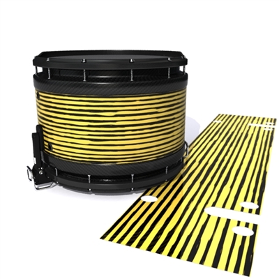 System Blue Professional Series Snare Drum Slip - Lateral Brush Strokes Yellow and Black (Yellow)