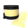 System Blue Professional Series Snare Drum Slip - Lateral Brush Strokes Yellow and White (Yellow)