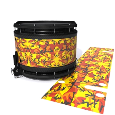 System Blue Professional Series Snare Drum Slip - November Fall Traditional Camouflage (Red) (Yellow)