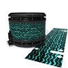 System Blue Professional Series Snare Drum Slip - Wave Brush Strokes Aqua and Black (Green) (Blue)