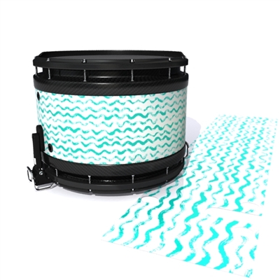 System Blue Professional Series Snare Drum Slip - Wave Brush Strokes Aqua and White (Green) (Blue)