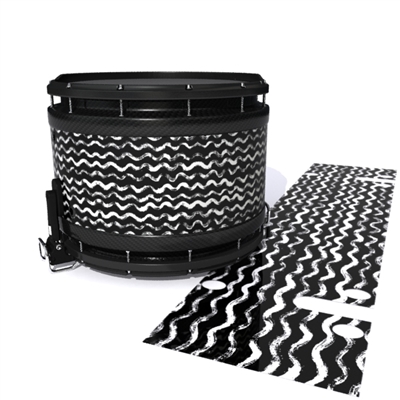 System Blue Professional Series Snare Drum Slip - Wave Brush Strokes Black and White (Neutral)