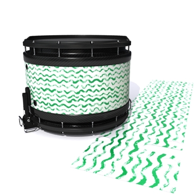 System Blue Professional Series Snare Drum Slip - Wave Brush Strokes Green and White (Green)