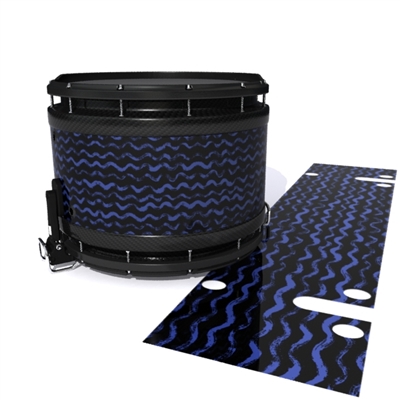 System Blue Professional Series Snare Drum Slip - Wave Brush Strokes Navy Blue and Black (Blue)