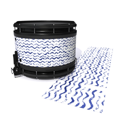 System Blue Professional Series Snare Drum Slip - Wave Brush Strokes Navy Blue and White (Blue)