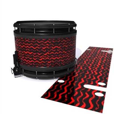 System Blue Professional Series Snare Drum Slip - Wave Brush Strokes Red and Black (Red)