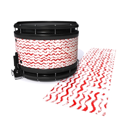 System Blue Professional Series Snare Drum Slip - Wave Brush Strokes Red and White (Red)