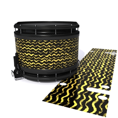 System Blue Professional Series Snare Drum Slip - Wave Brush Strokes Yellow and Black (Yellow)