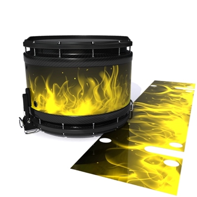 System Blue Professional Series Snare Drum Slip - Yellow Flames (Themed)