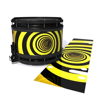 System Blue Professional Series Snare Drum Slip - Yellow Vortex Illusion (Themed)