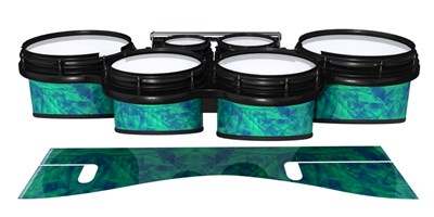 System Blue Professional Series Tenor Drum Slips - Aqua Cosmic Glass (Aqua)