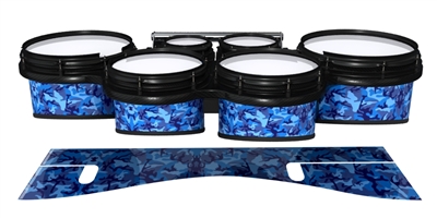 System Blue Professional Series Tenor Drum Slips - Blue Wing Traditional Camouflage (Blue)