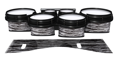 System Blue Professional Series Tenor Drum Slips - Chaos Brush Strokes Black and White (Neutral)