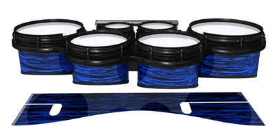 System Blue Professional Series Tenor Drum Slips - Chaos Brush Strokes Blue and Black (Blue)