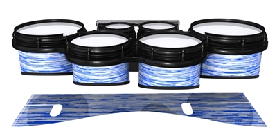 System Blue Professional Series Tenor Drum Slips - Chaos Brush Strokes Blue and White (Blue)