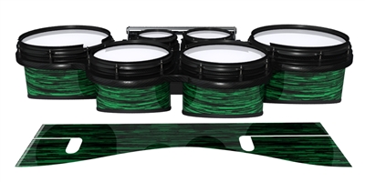 System Blue Professional Series Tenor Drum Slips - Chaos Brush Strokes Green and Black (Green)