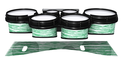 System Blue Professional Series Tenor Drum Slips - Chaos Brush Strokes Green and White (Green)